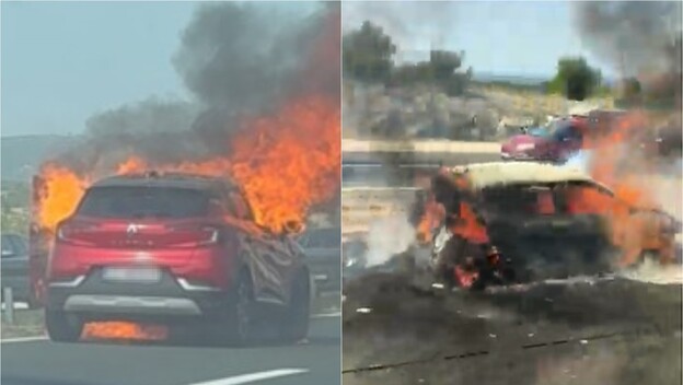 Automobil se zapalio na A1