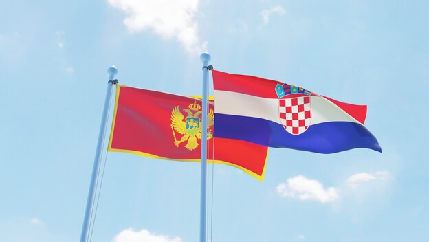 Zastave Crne Gore i Hrvatske