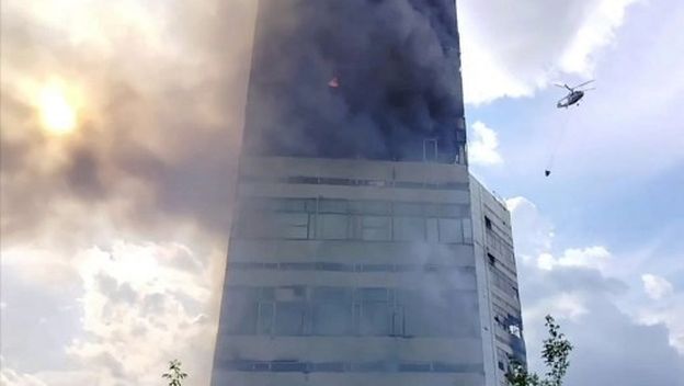 Požar u zgradi blizu Moskve