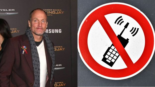 Glumac Woody Harrelson i znak zabrane mobitela