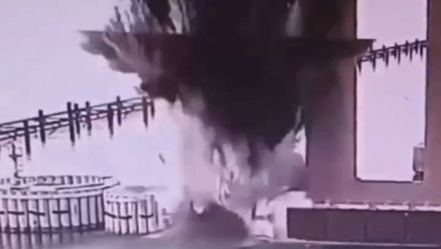 Prizor detonacije na Krimskom mostu