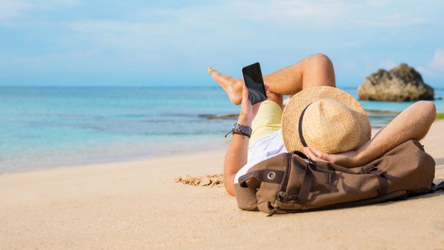 Tehnologija na plaži, ilustracija