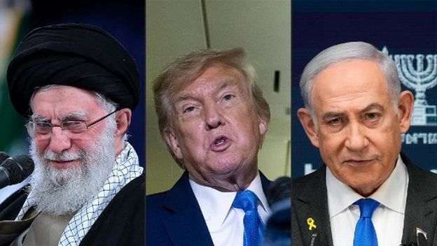 Ayatollah Ali Khamenei, Donald Trump, Benjamin Netanyahu