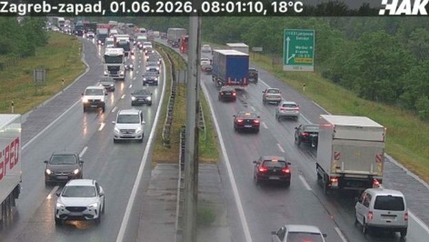 Gužva na autocesti A2 kod čvora Zagreb-zapad