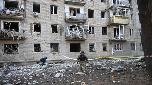 Bombardirana zgrada u Harkovu