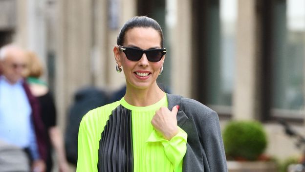 Olja Vori na zagrebačkoj špici u haljini brenda Twinset i s torbom brenda Coach