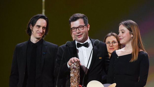 Redatelj Nebojša Slijepčević s inozemsnim koproducentima na dodjeli nagrada Cezar