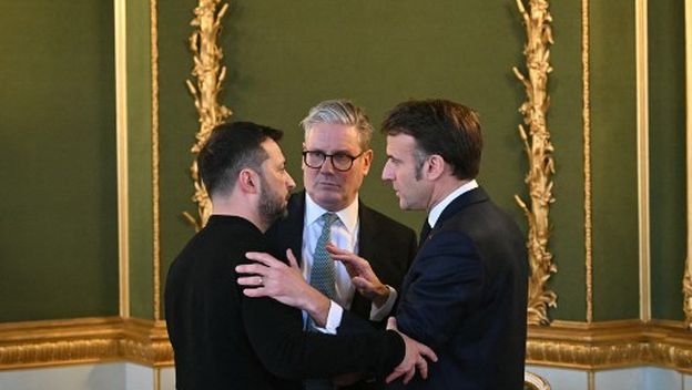 Volodimir Zelenski, Keir Starmer, Emmanuel Macron