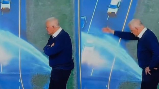 Nezgodno pozicionirani novinar pri prijenosu uživo