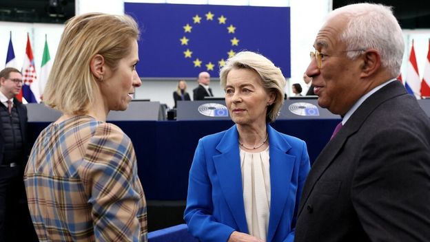 Kaja Kallas, Antonio Costa i Ursula von der Leyen