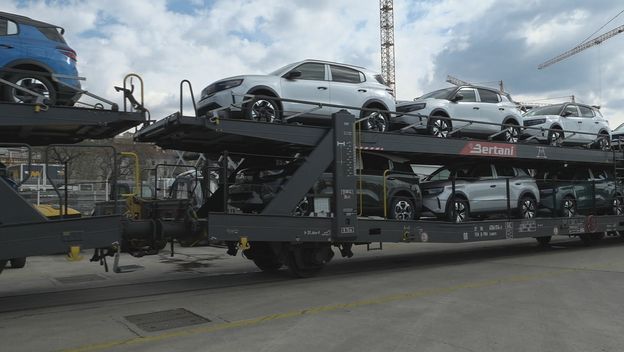 Vlak s automobilima u riječkoj luci - 1