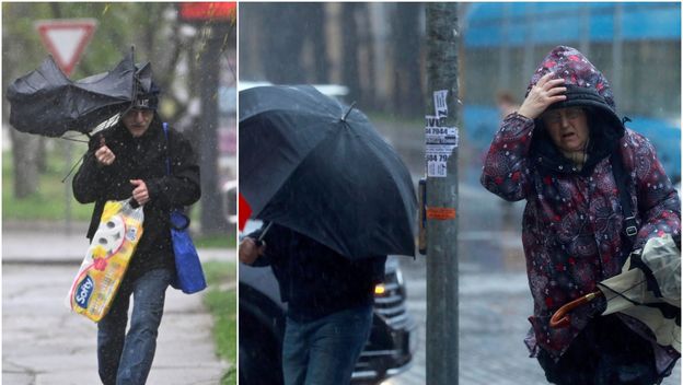 Snažan vjetar i kiša u Zagrebu
