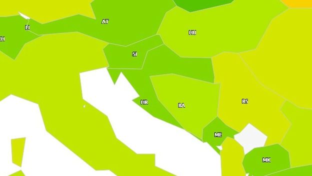 Hrvatska na karti indeksa slobode interneta