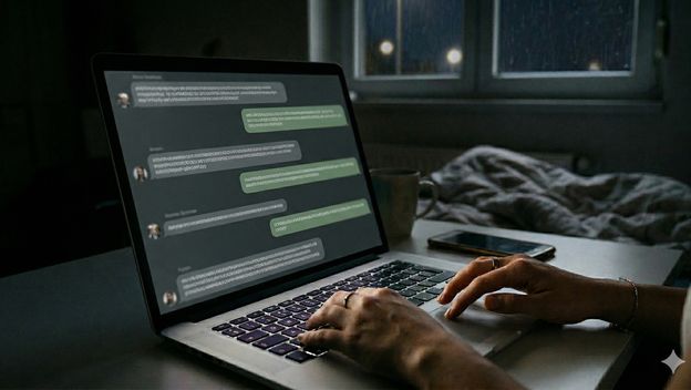 Dopisivanje silovatelja, ilustracija, AI