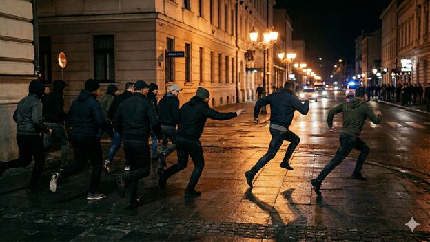 Napad na konzula, ilustracija, AI