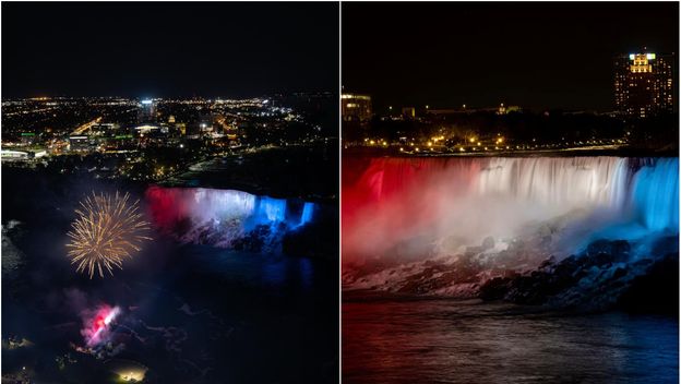 Niagara u bojama hrvatske zastave