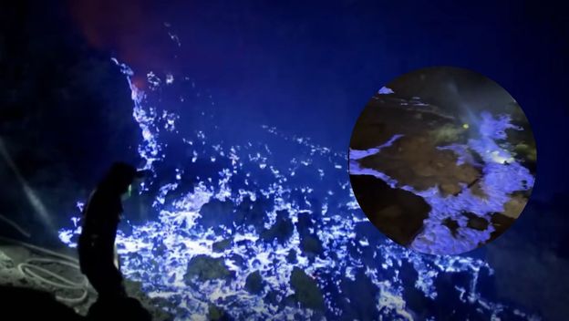 Snimka unutar vulkana Kawah Ijen u Indoneziji