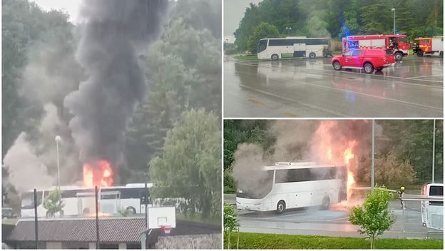Požar autobusa u Krapini