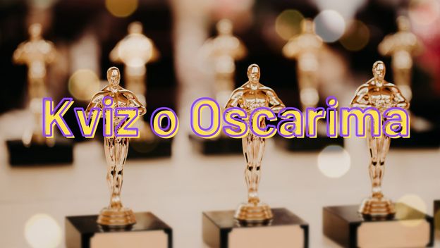 Tri kipića nagrade Oscar i natpis kviz o Oscarima