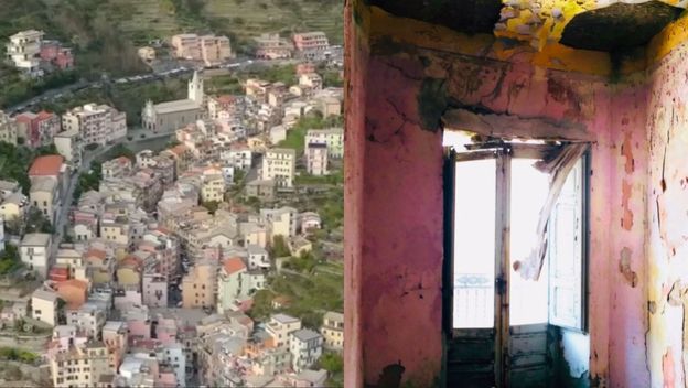 Kuće u Mussomeliju na Siciliji prije obnove