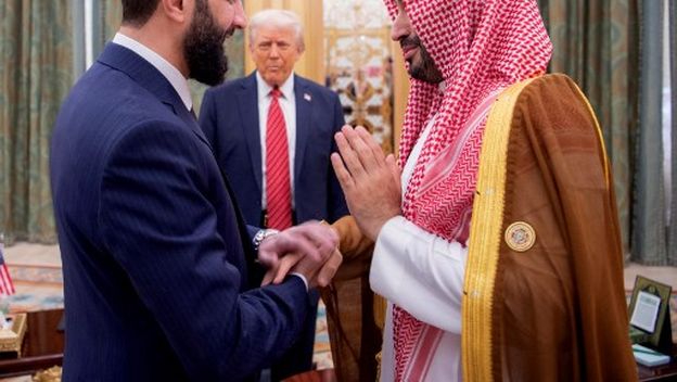 Ahmed al-Sharaa, Donald Trump i Mohammed bin Salman Al Saud