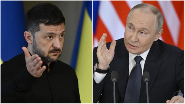 Ukrajinski predsjednik Volodimir Zelenski i ruski predsjednik Vladimir Putin