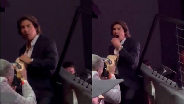 Glumac Tom Cruise kako jede kokice na premjeri filma
