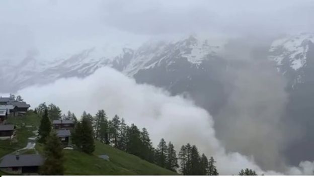 selo Blatten, Švicarska, urušavanje ledenjaka