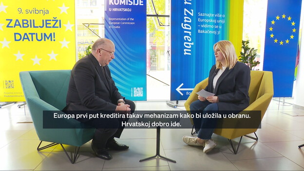 Andrius Kubilius i Petra Buljan, reporterka Dnevnika Nove TV