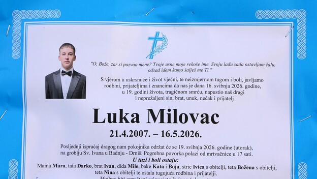 Osmrtnica Luke Milovca
