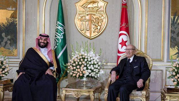 Saudijski princ Mohamed bin Salman i predsjednik Tunisa Beji Caid Essebsi (Foto: AFP)