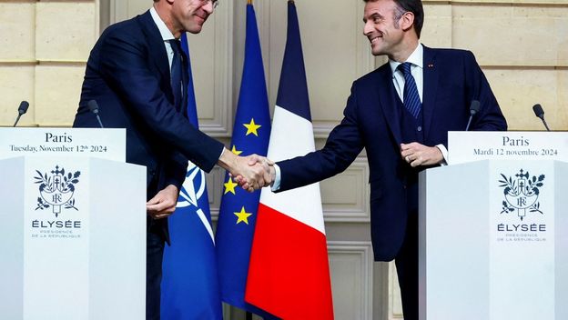 Mark Rutte i Emmanuel Macron