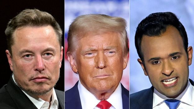 Elon Musk, Donald Trump i Vivek Ramaswamy