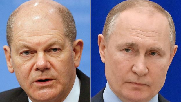 Olaf Scholz i Vladimir Putin