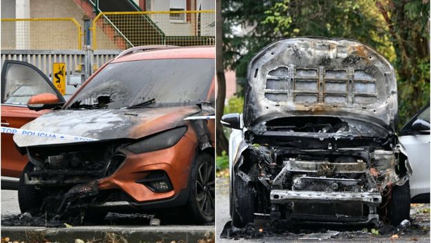 Zapaljena dva auta na Jankomiru