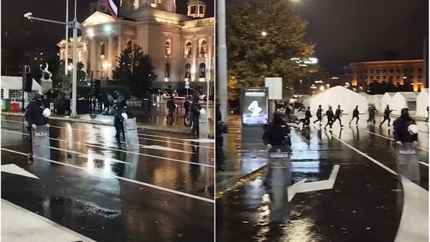 Tučnjava ispred Narodne skupštine Srbije