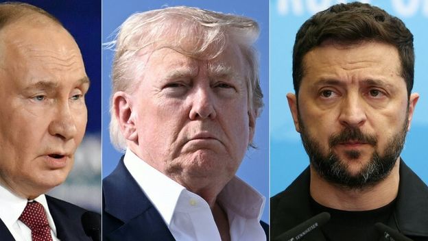 Vladimir Putin, Donald Trump i Volodimir Zelenski