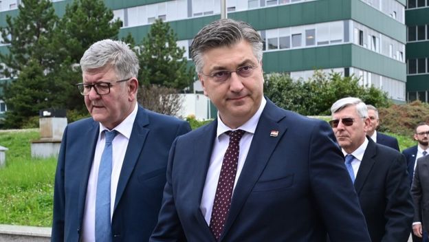 Ante Ćorušić i Andrej Plenković