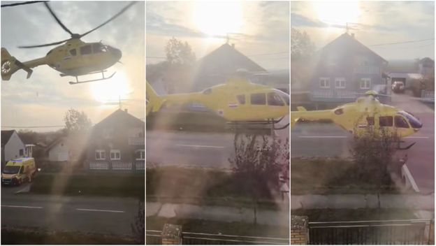 Helikopter sletio nasred ceste