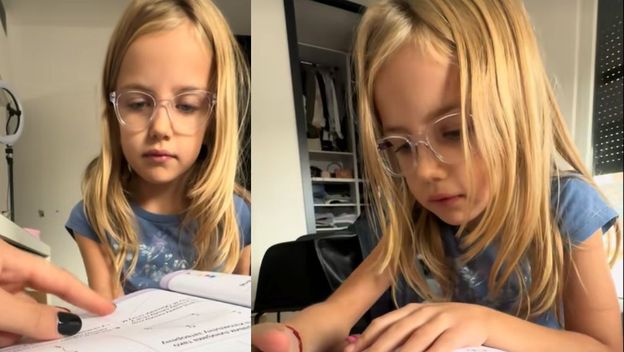 Djevojčica piše zadaću