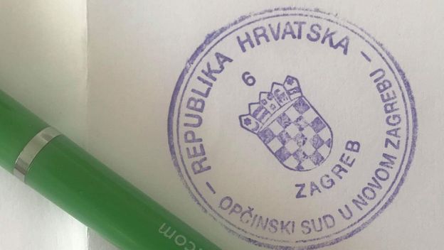 Pečat Općinskog suda u Novom Zagrebu (Foto: čitatelj)