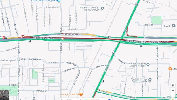 Nastale gužve bile su vidljive i na Google kartama