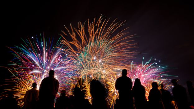 Raznobojni vatromet, ilustracija