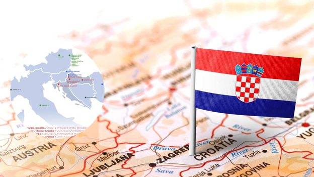 Karta Hrvatske s mjestima rođenja vladara