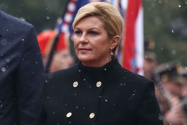 Kolinda Grabar-Kitarović u \'generalskom\' kaputu za susret s predsjednikom Srbije Aleksandrom Vučićem - 4