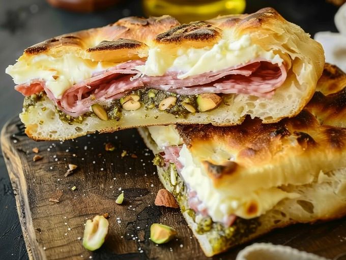 Ilustracija sendviča od focaccije