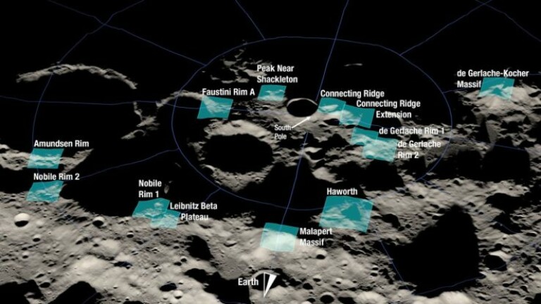 Potencijalna mjesta za slijetanje astronauta pri povratku na Mjesec