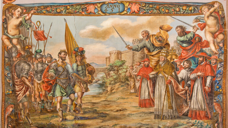 Freska scene susreta Atile i rimskog pape Lea ispred Rimskih zidina