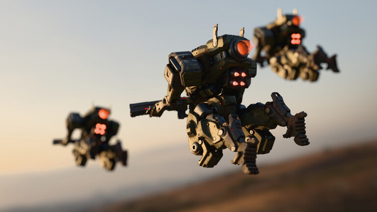 Ilustracija robotskih autonomih vojnika