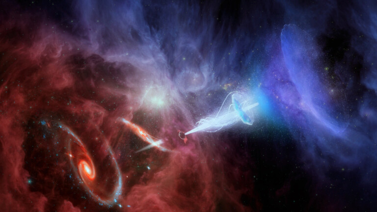 Sudar galaksija, ilustracija